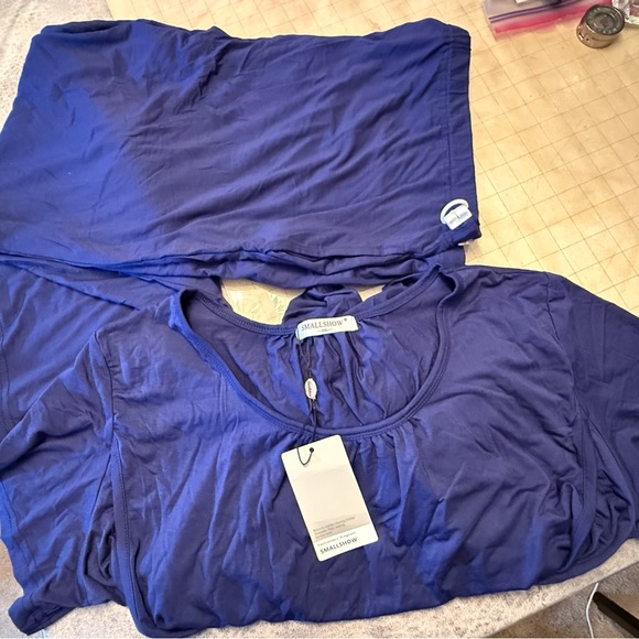 Smallshow Women's Maternity/ Nursing Navy Blue Pajama Set XXL - Picture 1 of 4